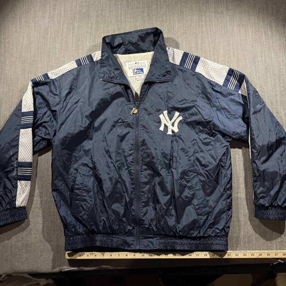 Vintage New York Yankees Jacket Mens Large Blue MLB Baseball Pro Player‎ 90s